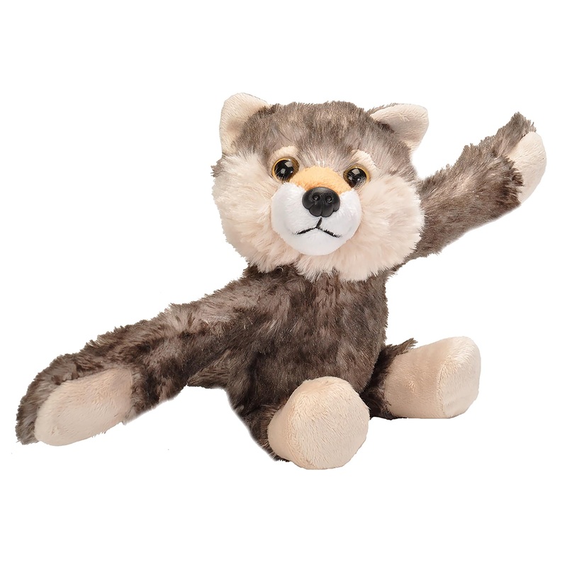 Wild Republic Huggers Wolf Plush Toy, Slap Bracelet, Stuffed Animal, Kids Toys (19556), 5''
