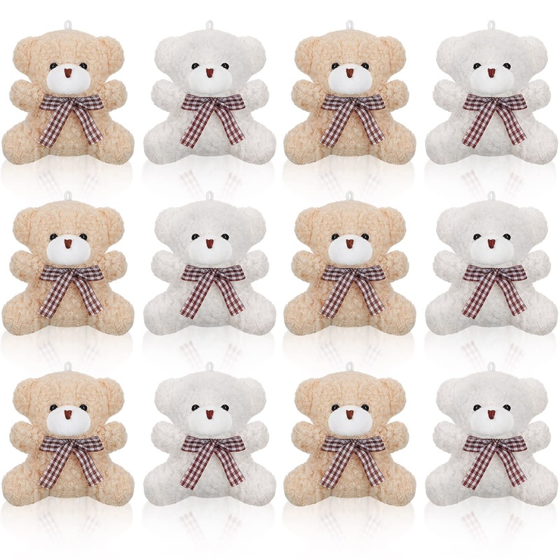 12 Pieces 4 Inch Plush Mini Bear Bunny Puppy Koala Easter Stuffed Animals Jointed Doll Toys Furry Dolls For Birthday Wedding Gra