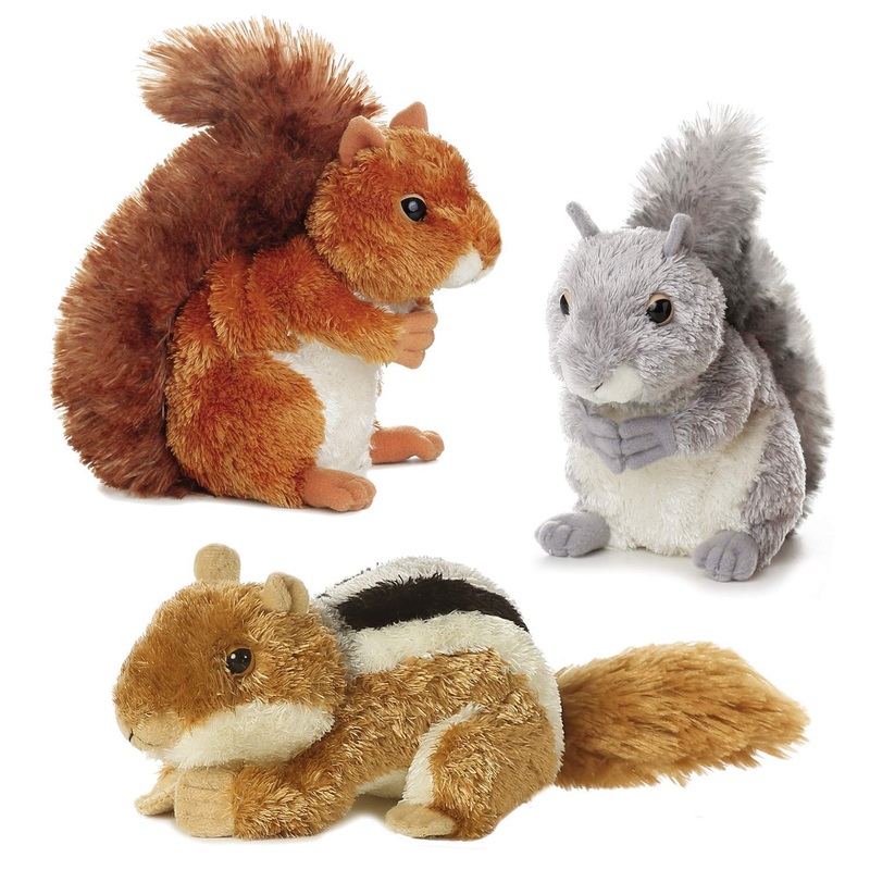 Aurora Bundle Squirrel, Chipmunk And Red Squirrel Woodland Park Mini Flopsies
