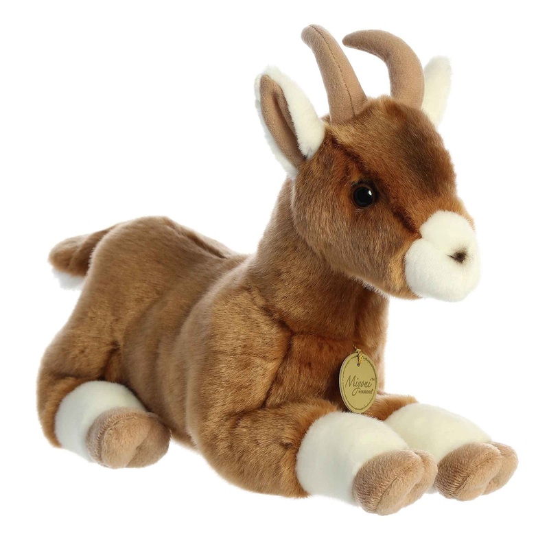 Aurora Realistic Miyoni Goat Stuffed Animal - Lifelike Detail - Cherished Companionship - Brown 14 Inches
