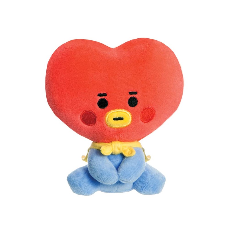 Aurora World - Aurora, 61481, Bt21 Official Merchandise, Baby Tata Sit, 13 Cm, Blue/Red, Blue & Red
