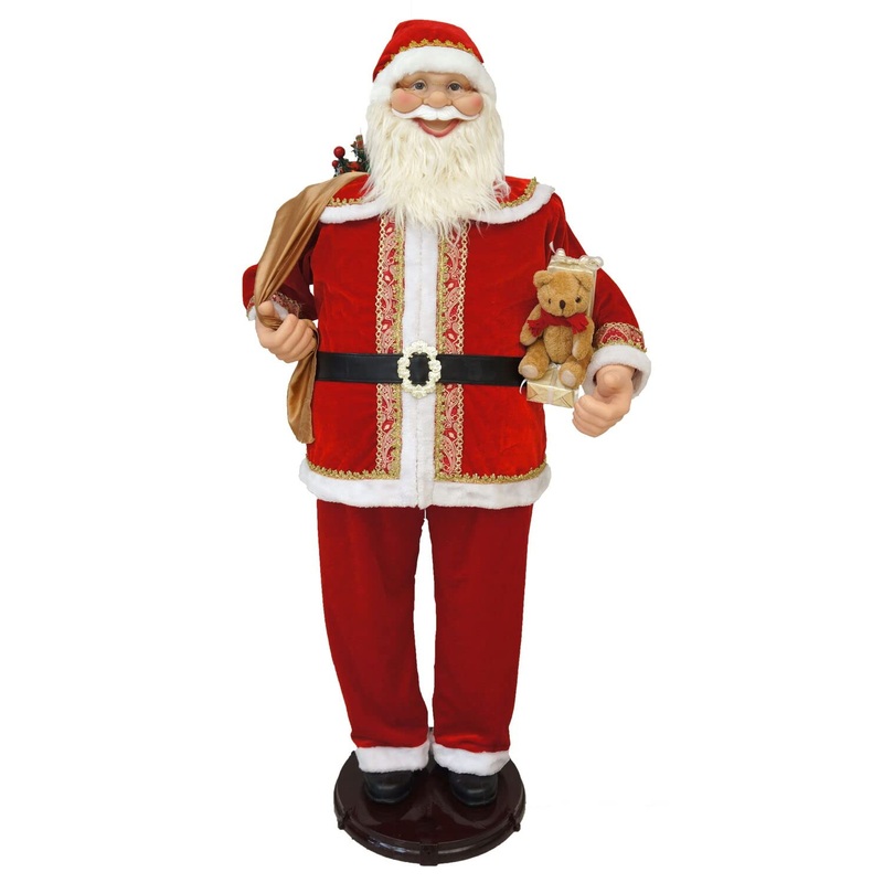 Christmas Time 58-In. Dancing Santa With Toy Sack, Teddy Bear, And Wrapped Gifts | Indoor Animated Home Holiday Decor | Dancing Christmas Decorations | Ct-Sc058-2Rd6