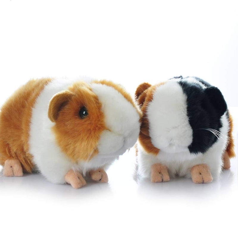 Cute Rabbit 8 Inch Guinea Pig Plush Toy Stuffed Animal Toy Plush Animal Doll (Black+Orange)
