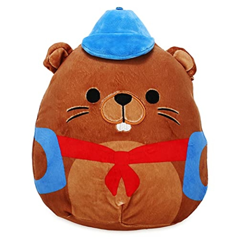 Squishmallows Official Kellytoy Plush 8 Inch Squishy Soft Plush Toy Animals (Chip Beaver With Backpack)