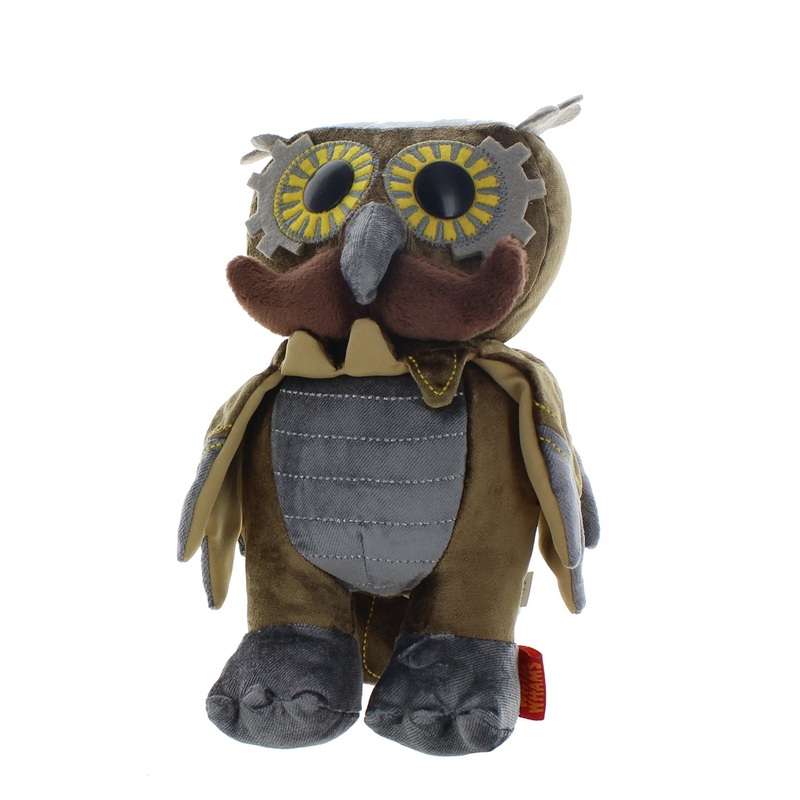 Whimwham Owl Mustache Steampunk 8-Inch Plush