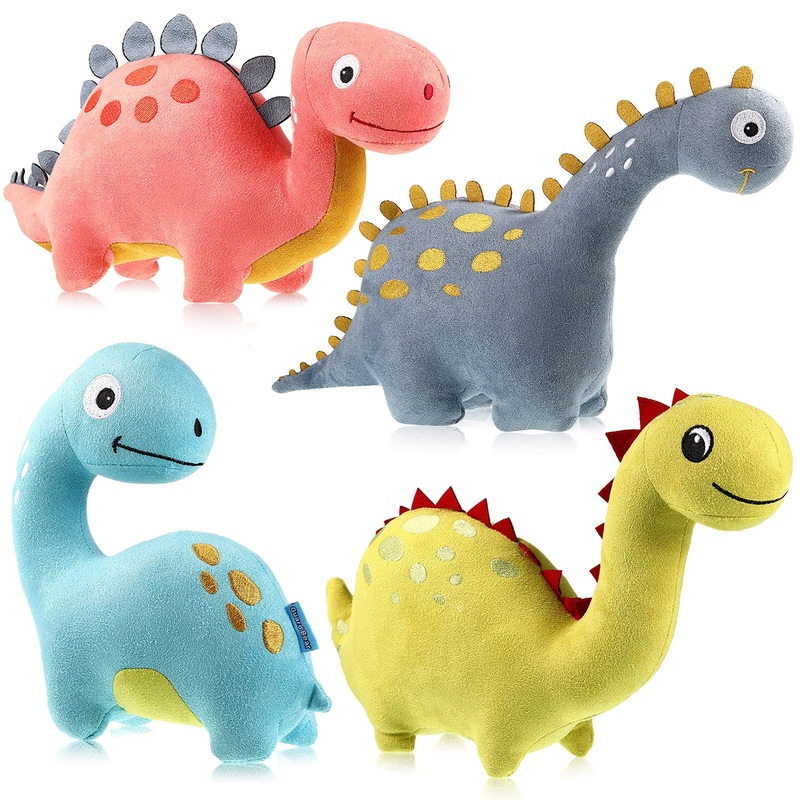 4 Packs Dinosaur Stuffed Animal Cute Dinosaur 9 Inch Plush Toys Adorable Soft Toy For Kids Baby Birthday Party Favors