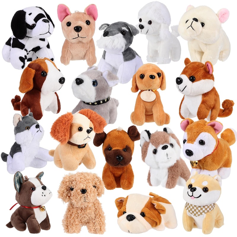 Aoriher 18 Pcs Mini Plush Dogs Bulk Puppy Stuffed Animals Small Stuffed Cute Assorted Soft Plush Toys Doll For Puppy Birthday Party Favors(Cute Dog)