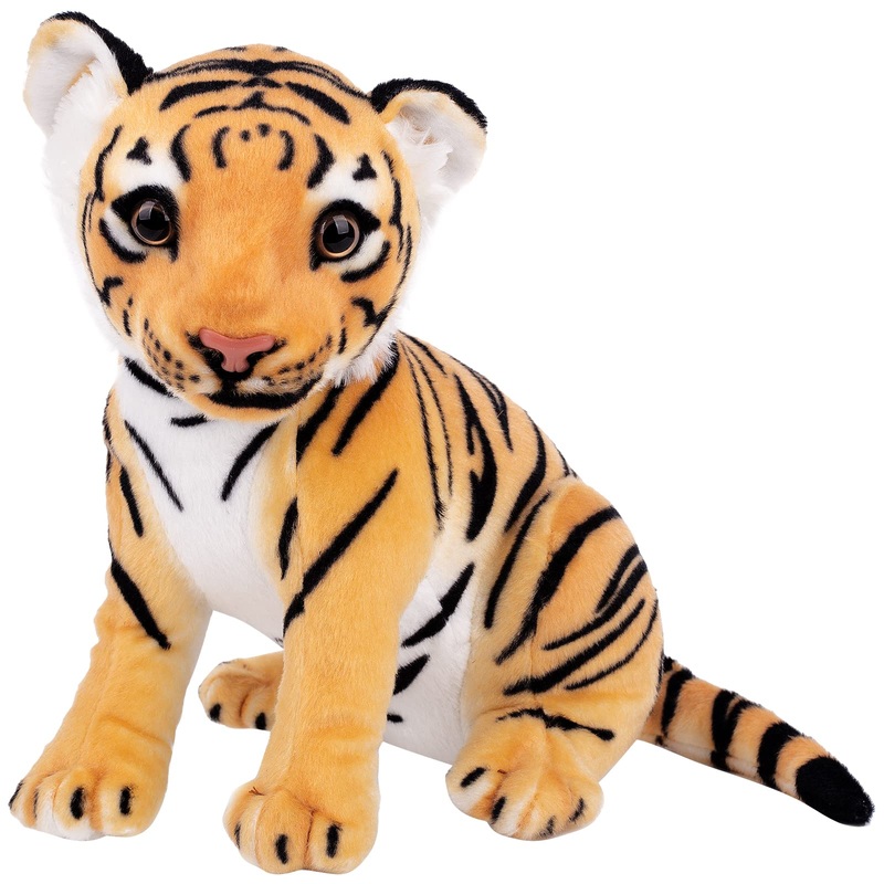 Berry President Stuffed Animal Toys, Plush Toys, Sitting Tiger Stuffed Toys, Lifelike And Lovely Animal Dolls, Gifts For 3+ Boys And Girls (Yellow, 11 In)