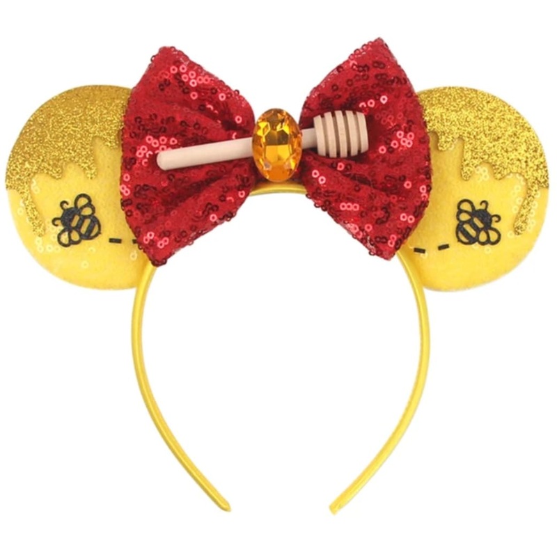Clgift Princess Minnie Ears,Pick Your Color, Flower Minnie Ears, Floral Minnie Ears, Purple Sparkle Mouse Ears (Winnie)