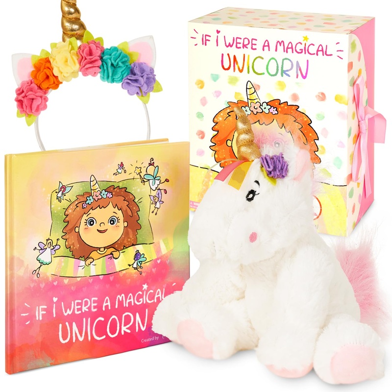 Tickle & Main Magical Unicorn Gift Set, 3-Piece Set, Unicorn Stuffed Animal For Girls 2 Years Old And Above
