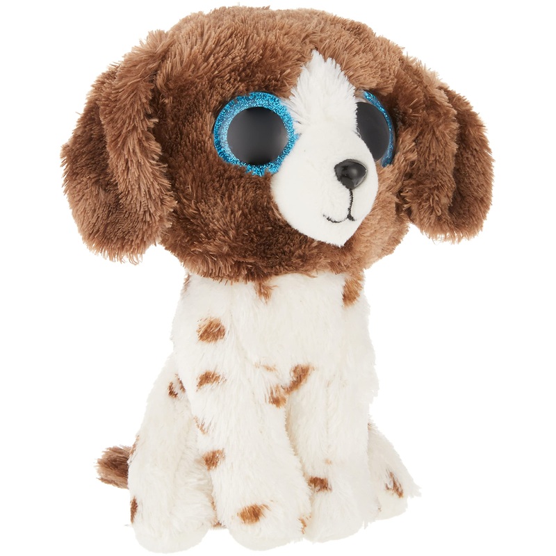 Ty 2007517 Muddles Brown & White Dog Beanie Boo Stuffed Animal, Multicoloured, 15 Cm