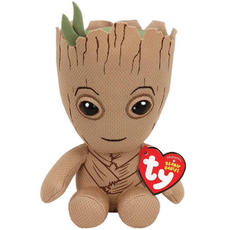 Ty Marvel Avengers Groot Regular, Licensed Squishy Beanie Baby Soft Plush Toys, Collectible Cuddly Stuffed Teddy
