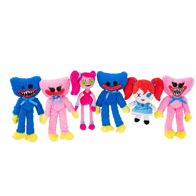 Ucc Distributing Poppy Playtime 8 Plush Toy Set Of 6 Includes: Huggy Wuggy With Scary Teeth And Smile, Kissy Missy With Scary Teeth And Smile, Mommy Long Legs & Poppy Playtime