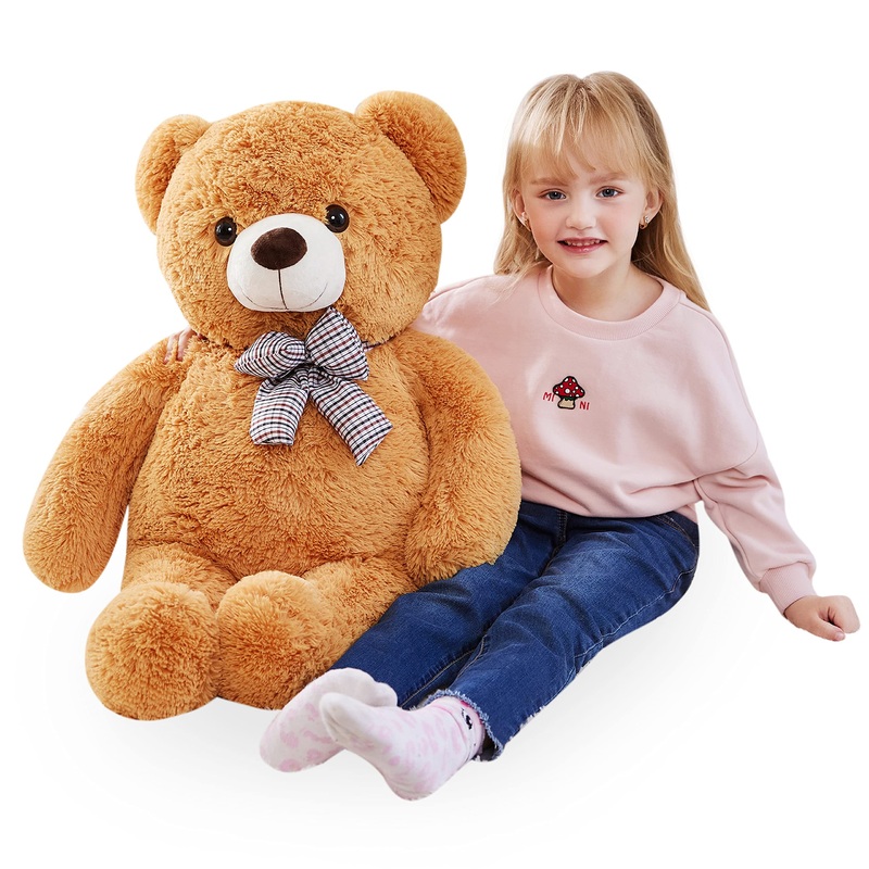 Ikasa Giant Teddy Bear Plush Toy Stuffed Animals (Brown, 30 Inches)