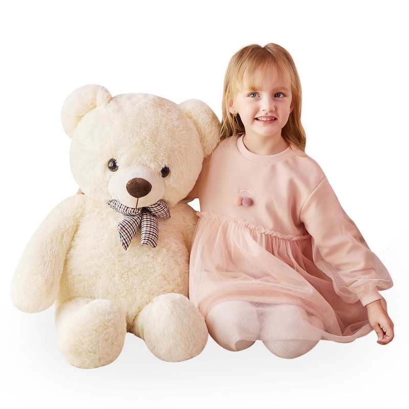 Ikasa Giant Teddy Bear Plush Toy Stuffed Animals (White, 30 Inches)
