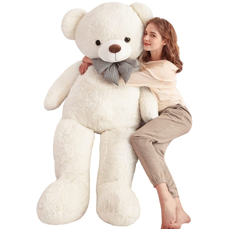 Ikasa Giant Teddy Bear Plush Toy Stuffed Animals (White, 59 Inches)