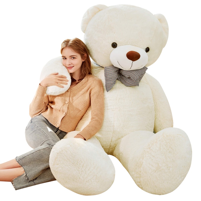 Ikasa Giant Teddy Bear Plush Toy Stuffed Animals (White, 70 Inches)