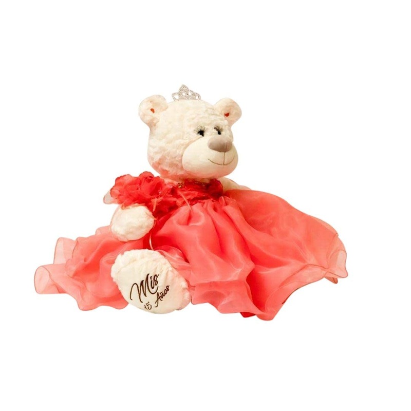Kinnex Collections By Amanda 20' Quince Anos Quinceanera Last Doll Teddy Bear With Dress (Centerpiece) ~Flamingo~ B16831-20
