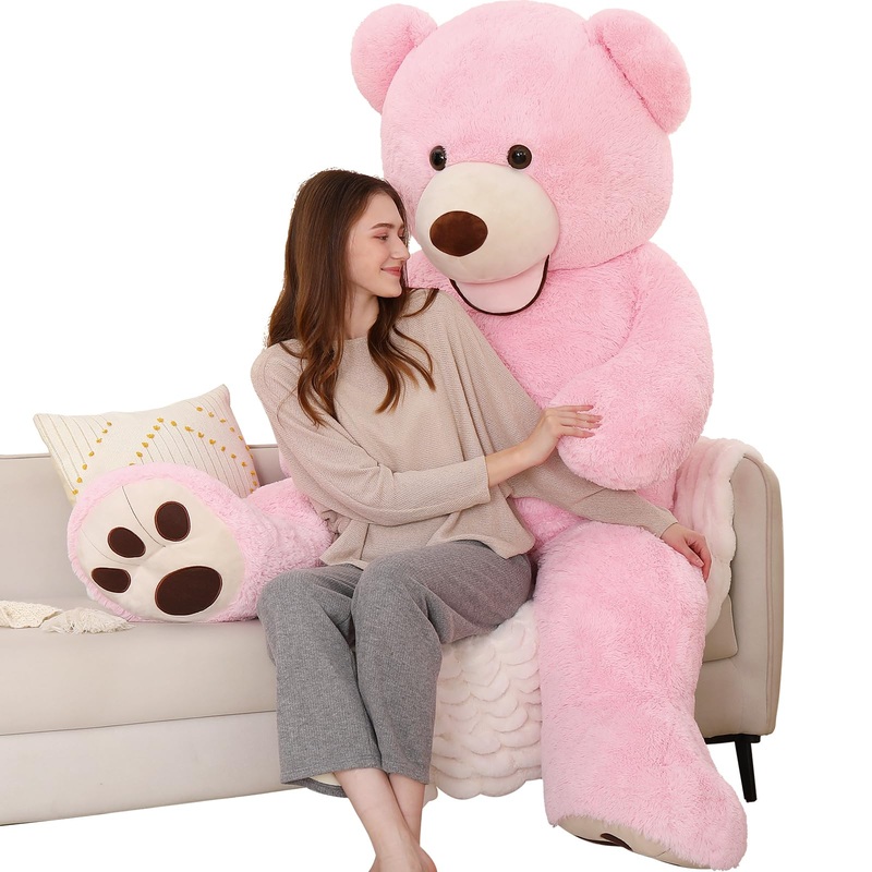 Morismos Giant Teddy Bear Plush 5Ft, Huge Pink Teddy Bears For Girlfriend, 5 Foot Large Big Bear Gifts For Valentine'S Day, Baby Shower, Birthday