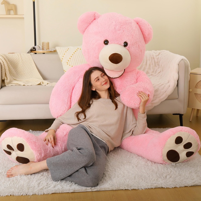 Morismos Giant Teddy Bear Plush 6Ft, Huge Pink Teddy Bears For Girlfriend, 6 Foot Large Big Bear Gifts, Baby Shower, Birthday