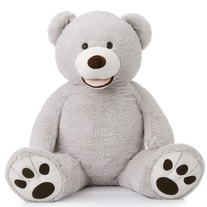 Morismos Giant Teddy Bear Stuffed Animals, Big Gray Teddy Bear Plush Soft Large Bear With Big Footprints Gifts For For Girlfriend Girls On Christmas, 51 Inch