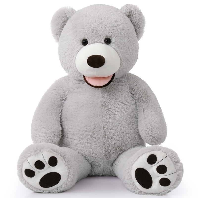 Morismos Giant Teddy Bear With Big Footprints Big Teddy Bear Plush Stuffed Animals (Gray, 39 Inches)