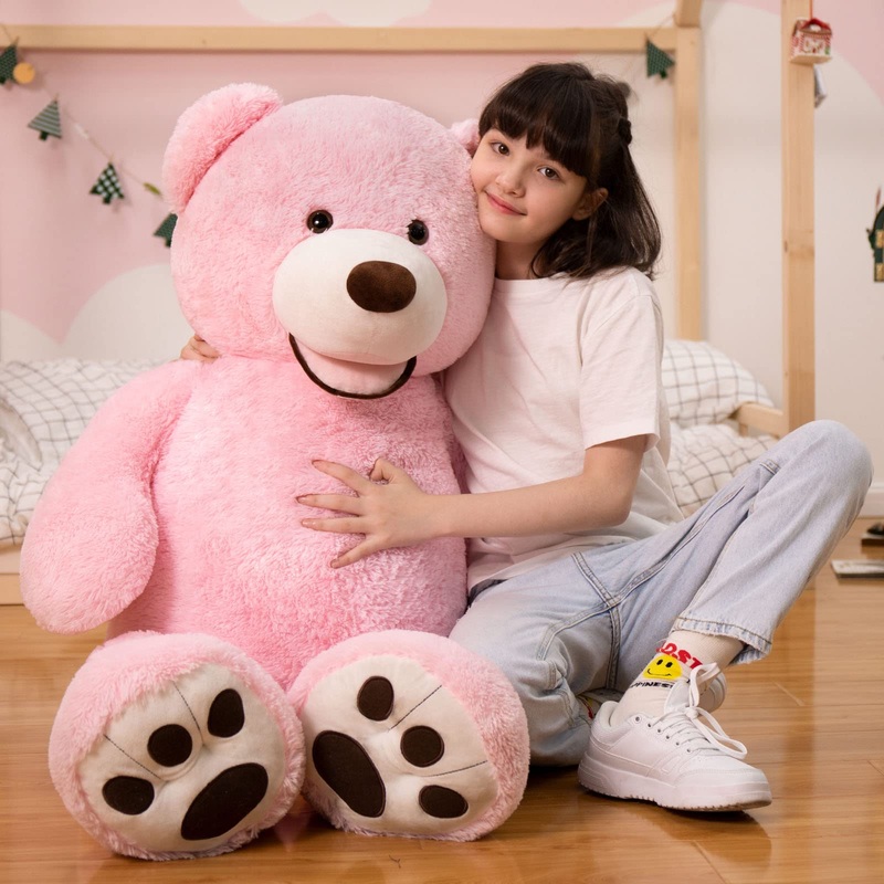 Morismos Large Pink Teddy Bear 39In, Giant Teddy Bear 3Ft Pink Plush Stuffed Bears For Girlfriend Kids On Christmas Valentine'S Day