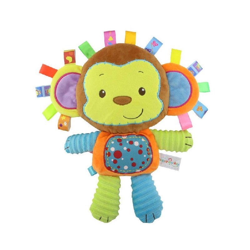 Upalupa Baby Tags Plush Toy Lovey Soft Monkey Stuffed Aninaml Pacify Doll Soothing Sensory Taggy Toy Great Gift For Newborn/Infant/Toddler