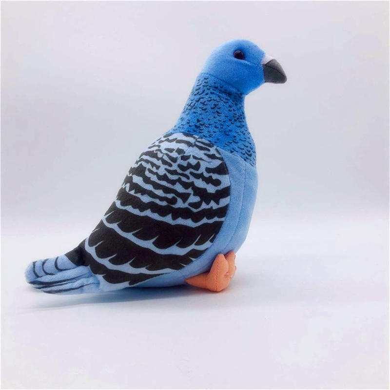 Simulation White Stuffed Animal Toy - 8 Inch Rock Pigeon, Cute Pigeon As Gift (Blue)