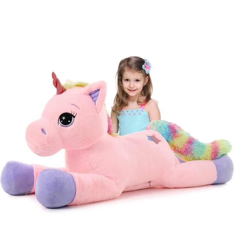 Tezituor 43In Giant Unicorn Plush Toys,Big Pink Unicorn Stuffed Animals,Lovely Unicorn Birthday Decorations For Children,Great Unicorns Gifts For Girls