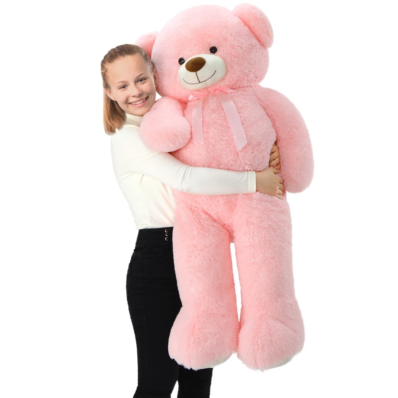 Tezituor 52 Pink Big Teddy Bear, Giant Bear Stuffed Animal Plush Toy,Soft Gifts For Valentine, Christmas, Birthday, Baby Shower,Wedding Party.