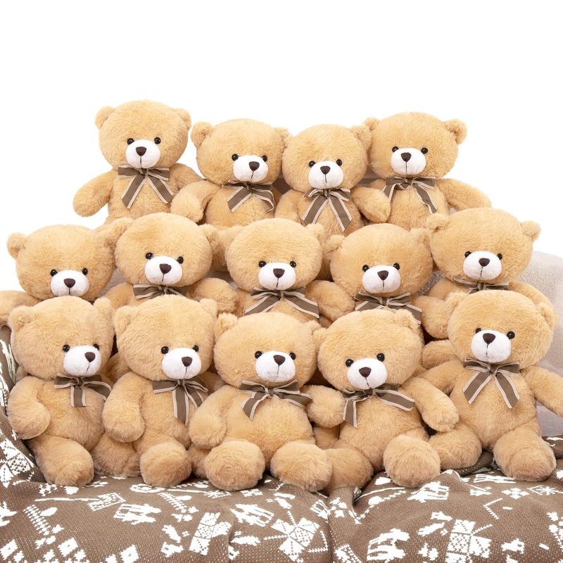 Tezituor Bulk Teddy Bears Stuffed Animal 14 Packs, Small Teddy Bear Bulk 12' For Baby Shower Decorations, Stuffed Bear Plush Toy For Wedding Birthday Christmas Party Decorations