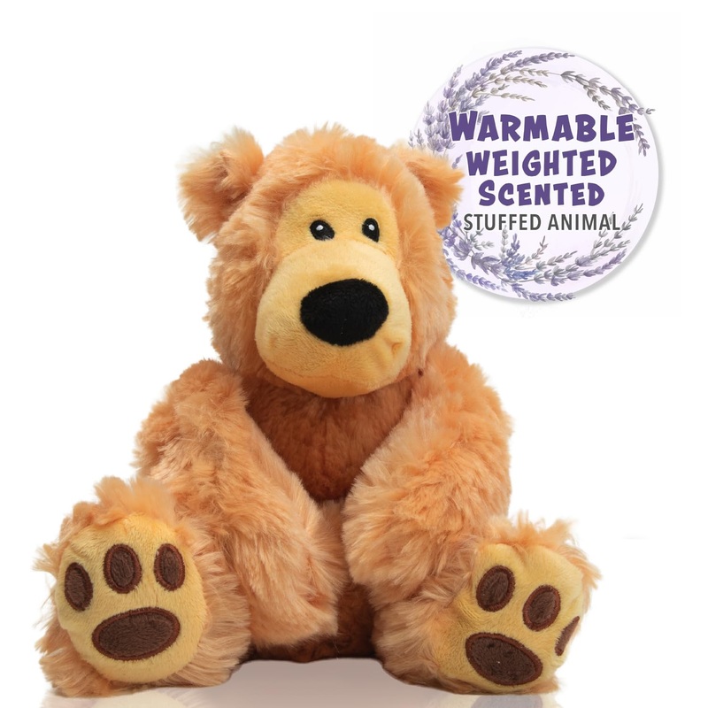Warm Pals - Bear Hugs - 1.5Lbs - Cozy Microwavable Lavender Scented Plush Toys - Heated Stuffed Animal - Heatable Coolable Bedtime Comfort Plushie