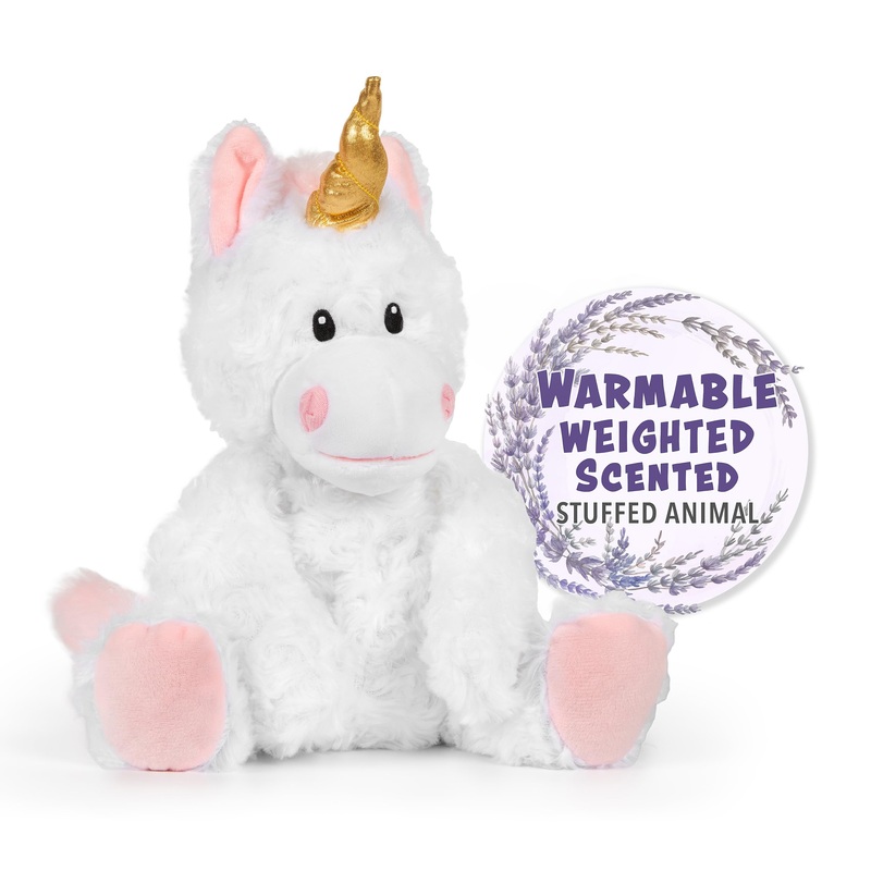 Warm Pals - Magical White Unicorn - 1.5Lbs - Cozy Microwavable Lavender Scented Plush Toys - Heated Stuffed Animal - Heatable Coolable Bedtime Comfort Plushie