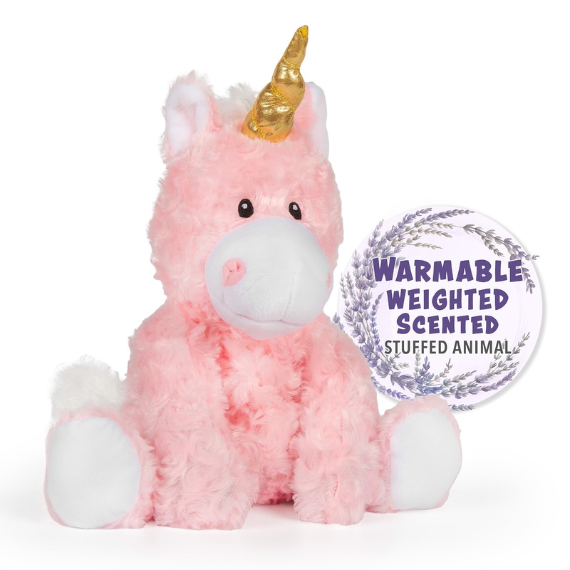 Warm Pals - Princess Pink Unicorn - 1.5Lbs - Cozy Microwavable Lavender Scented Plush Toys - Heated Stuffed Animal - Heatable Coolable Bedtime Comfort Plushie