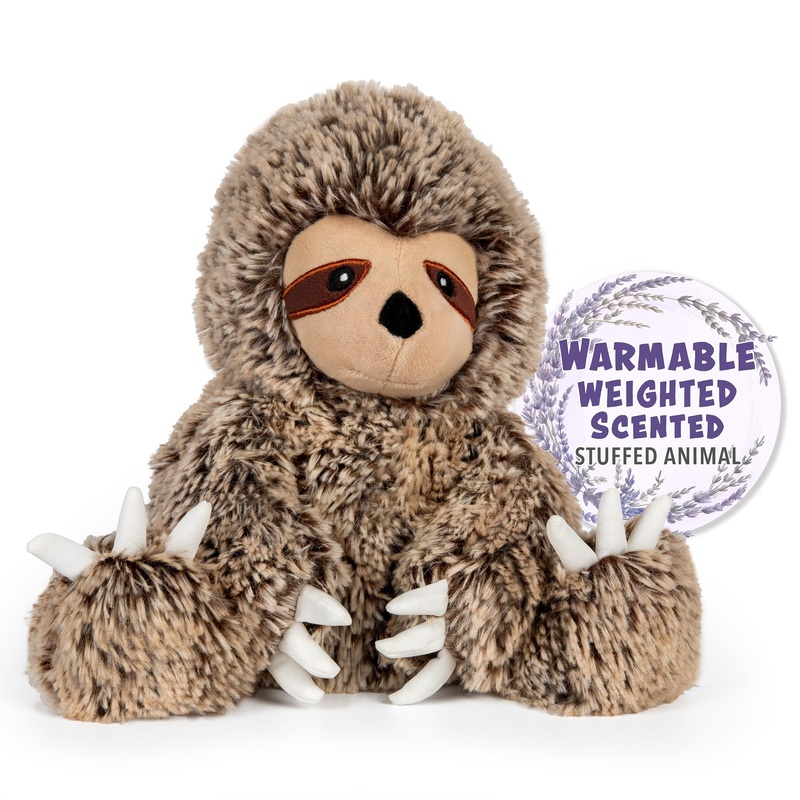 Warm Pals - Slowpoke Sloth - 1.5Lbs - Cozy Microwavable Lavender Scented Plush Toys - Weighted Stuffed Animal - Heatable Coolable Bedtime Comfort Plushie