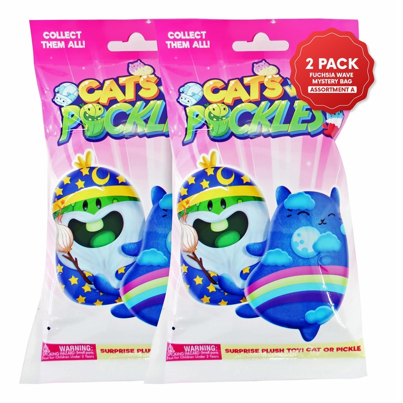 Cats Vs Pickles 2Pk Mystery Bags Bean Filled Plushies | Stocking Stuffers | Blind Bags For Girls And For Boys | Surprise Bean Collectibles | Sensory Friendly Mystery Bag For Kids & Adults | 2-Pack