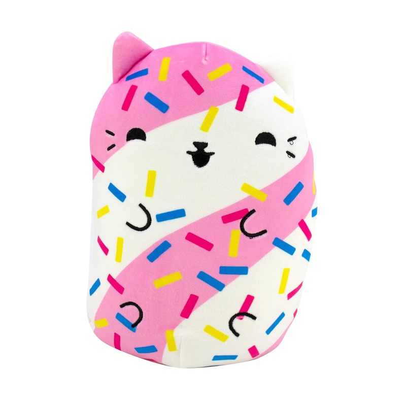 Cats Vs Pickles - Jumbo - Pawberry Twist - 8' Super Soft And Squishy Bean-Filled Weighted Stuffed Animals - Great For Kids, Boys, & Girls - Collect As Desk Pets, Fidget Toys, Or Sensory Toys. (V1068)