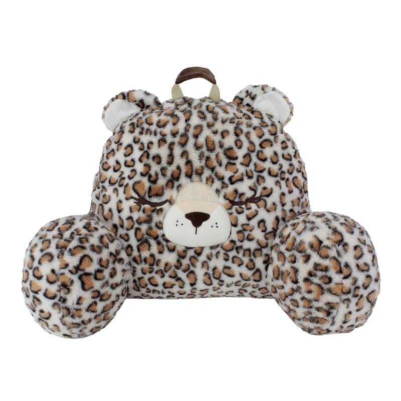Soft Landing | Nesting Nooks | Premium Character Backrest With Carrying Handle & Back Pocket - Leopard 15.5 X 26 X 14 Inches