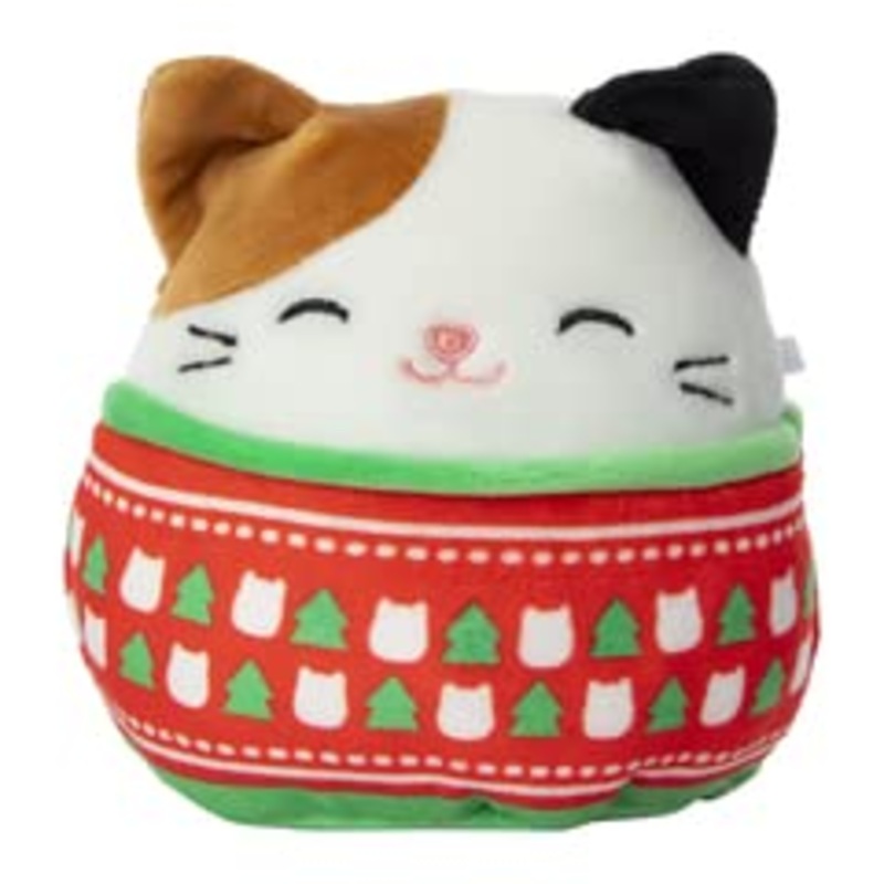 Squishmallows Kellytoy 2022 4'' Cam The Holiday Cat - Includes Stickers, Multicolor