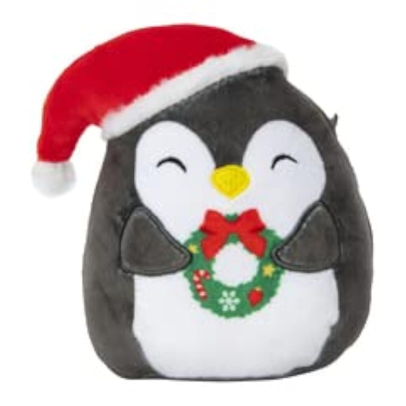 Squishmallows Kellytoy 2022 4' Luna The Penguin With Wreath - Includes Stickers