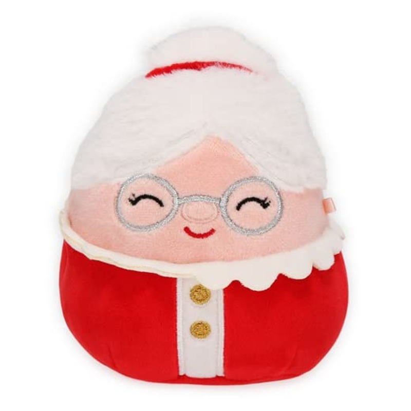 Squishmallows Kellytoy 2022 4' Nicolette Mrs. Santa (Frizz Hair) - Includes Stickers