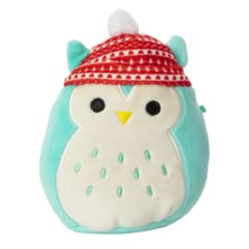 Squishmallows Kellytoy 2022 4'' Winston The Owl With Winter Hat - Includes Stickers, Multicolor