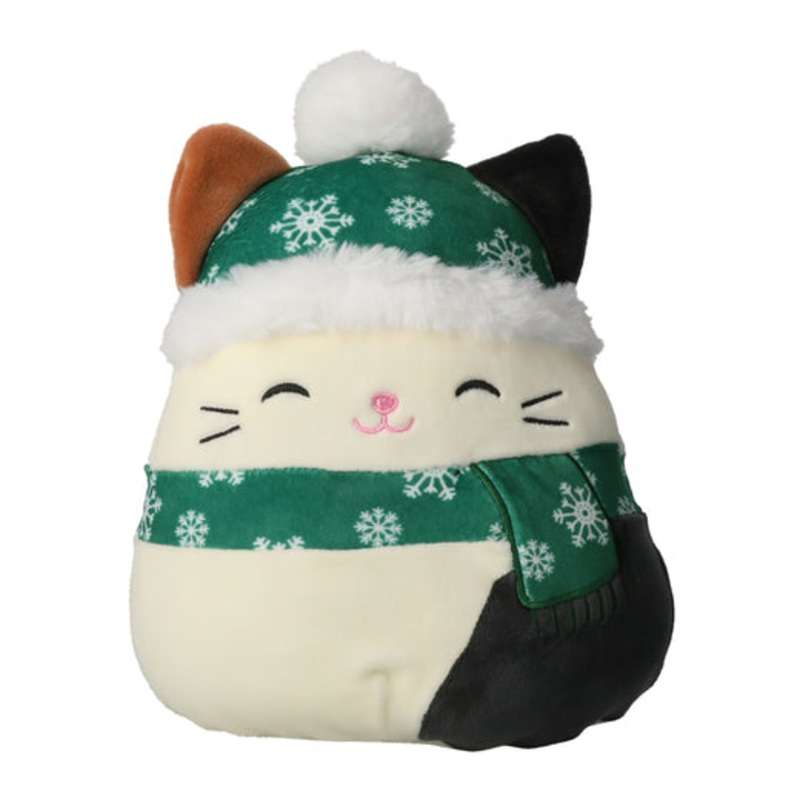 Squishmallows Kellytoy 2022 7' Cam The Holiday Cat - Includes Stickers