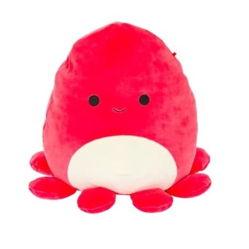 Squishmallows Kellytoy 2022 7' Classic Red Octopus - Includes Stickers