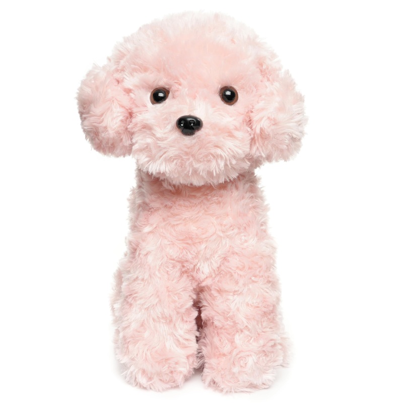 Weigedu Pink Puppy Dog Stuffed Animals Plush Toys, Pink Poodle Bichon Frise Maltese Stuffed Dog Plush, 12.6 Inches