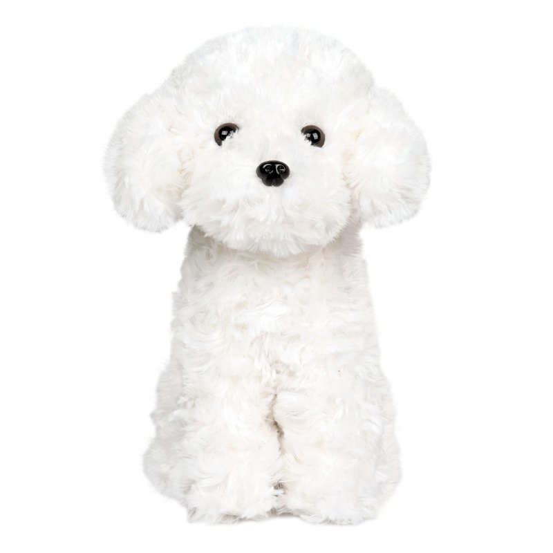 Weigedu White Toy Poodle Stuffed Animal - Bichon Frise Maltese White Labradoodle Plush Toy For Kids And Babies - Perfect Birthday & Easter Gift, 12.6'