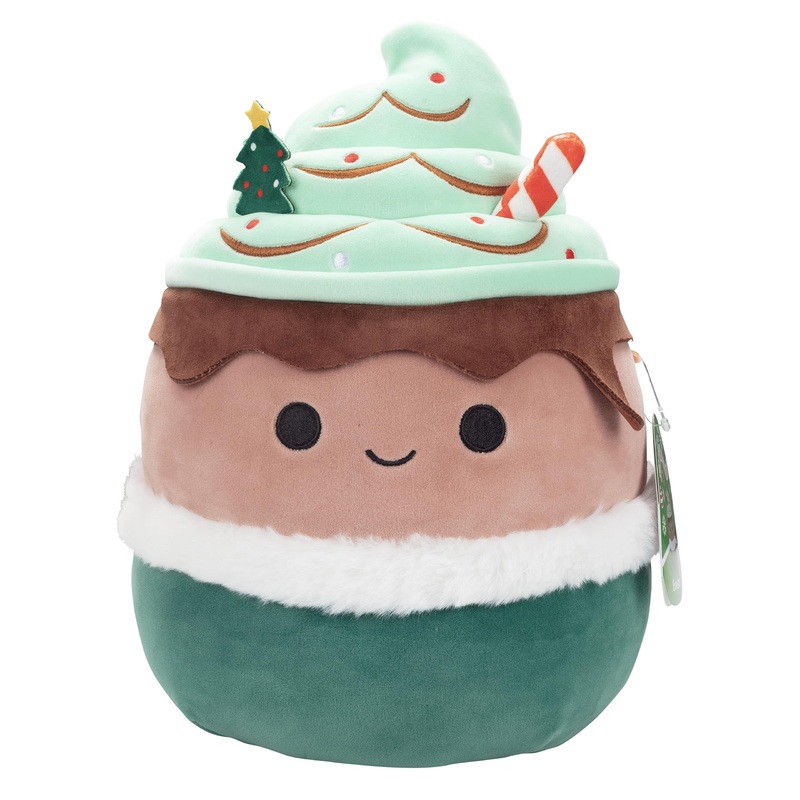 Squishmallows Original 10-Inch Ernesto The Espresso Mint Latte - Official Jazwares Plush - Collectible Soft & Squishy Stuffed Animal Toy - Add To Your Squad - Gift For Kids, Girls & Boys