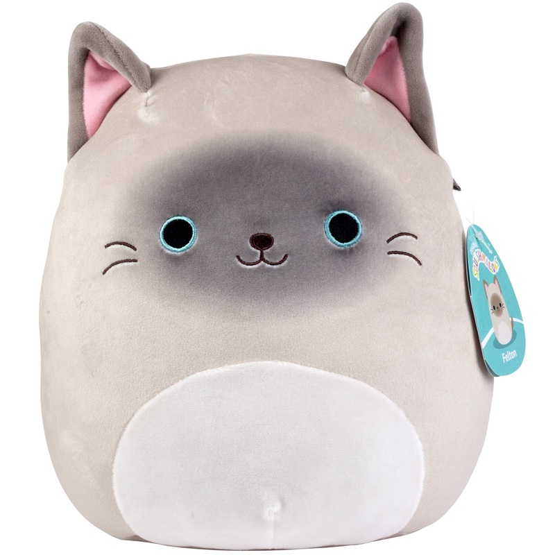 Squishmallows Original 10-Inch Felton The Siamese Cat - Official Jazwares Easter Plush - Collectible Soft Squishy Kitty Stuffed Animal Toy - Add To Your Squad - Gift For Kids, Girls & Boys