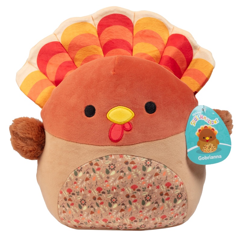 Squishmallows Original 10-Inch Gobrianna The Turkey - Official Jazwares Plush - Collectible Soft & Squishy Turkey Stuffed Animal Toy - Add To Your Squad - Gift For Kids, Girls & Boys